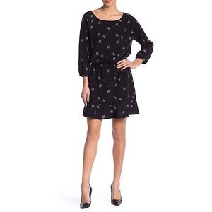 NWT Joie Arryn B Floral Voile Mini Dress‎ M Black Asian Whimsigoth Oriental